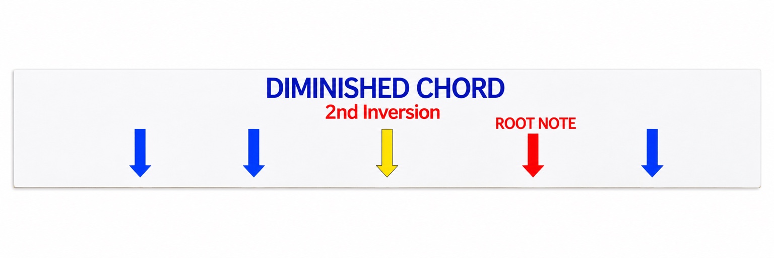 Original Diminished Chord 2nd Inversion strip artwork. Its coloured arrows and positions are unchanged.